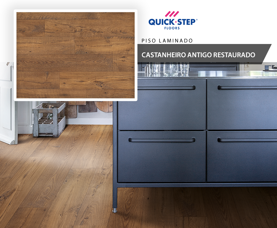 Piso Laminado - Quick Step Eligna Wide - Castanheiro Antigo Restaurado