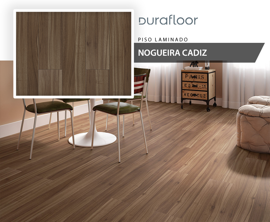 Piso Laminado - Durafloor New Way - Nogueira Cadiz