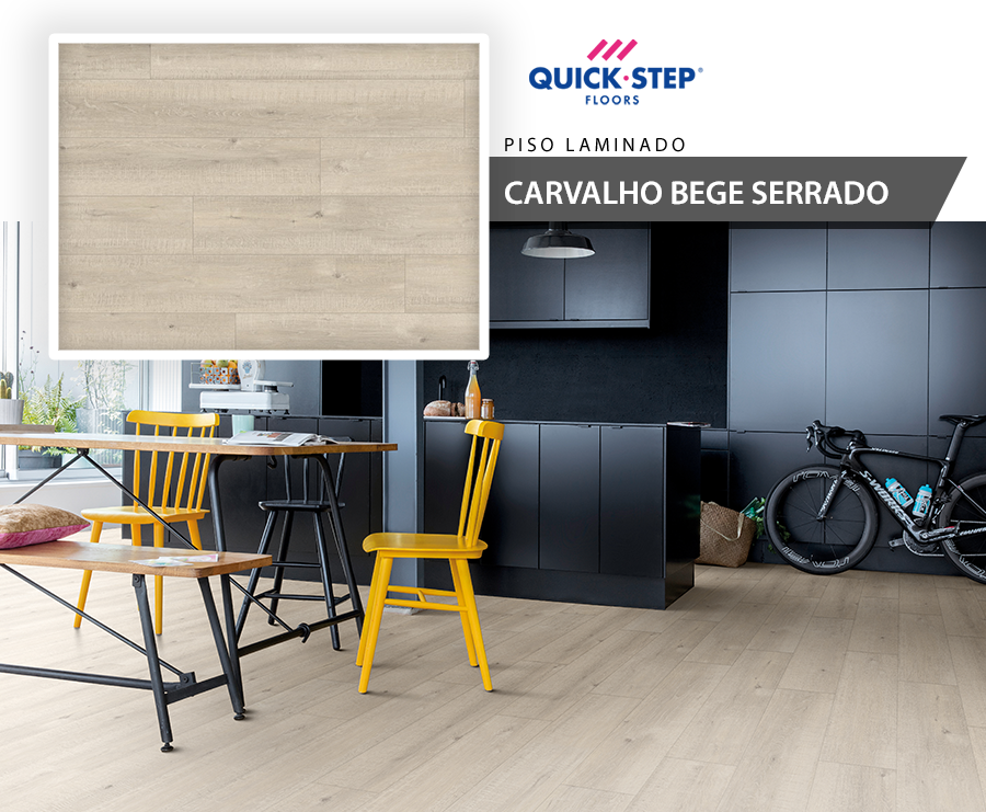 Piso Laminado - Quick Step Impressive - Carvalho Bege Serrados